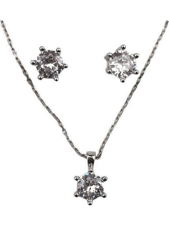 Set mit Halskette , Ohrringe & Anhänger aus Silber