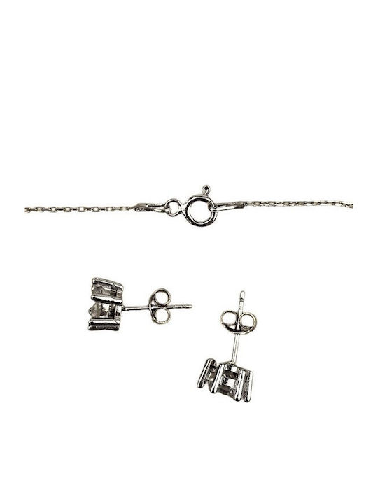 Set mit Halskette , Ohrringe & Anhänger aus Silber