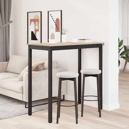 Bar Table Wooden Beige 110x55x105cm