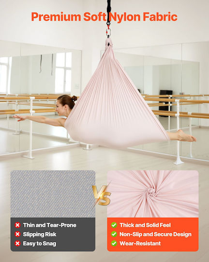 Vevor Set Aerial Yoga Length 2.65m Pink