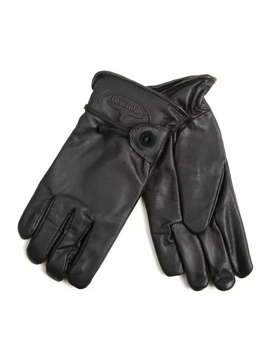 Longhorn Rodeo Winter Men's Motorcycle Gloves Leather Black