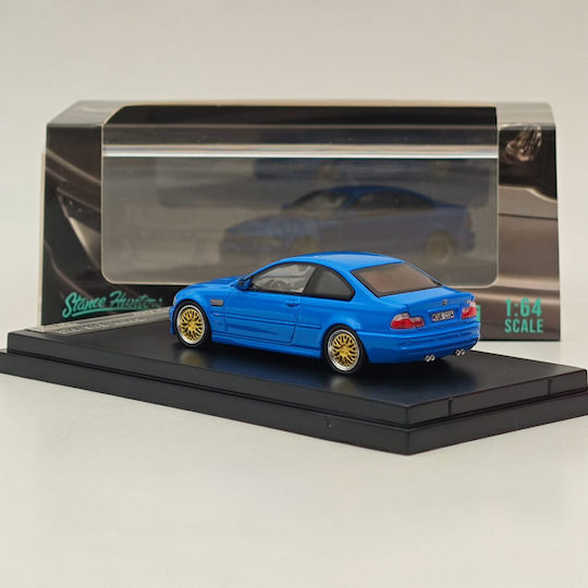 Macheta Auto Bmw E46 Blue Bbs Rims 1:64 Stance Hunter