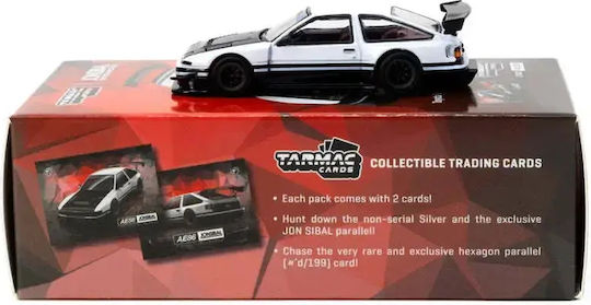 Machetă Mașină Toyota Sprinter Trueno Ae86 Widebody De Jon Sibal Alb Negru 1:64 Tarmac