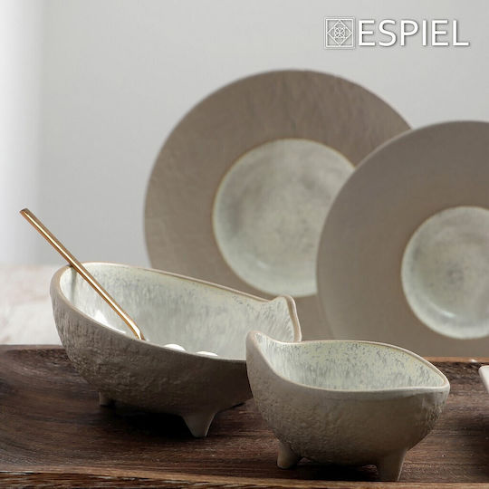 Espiel Spirit Πιάτο Βαθύ Κεραμικό Μπεζ με Διάμετρο 28cm