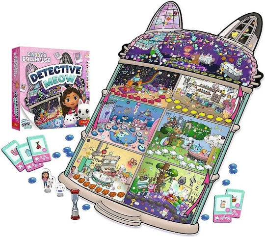 Επιτραπέζιο Παιχνίδι Gabby's Dollhouse Detective Meow για 1-4 Παίκτες 3+ Ετών Trefl