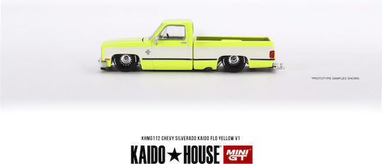 Machetă Mașină Chevrolet Silverado Kaido Flo Galben V1 1980 Scara 1:64 Khmg112