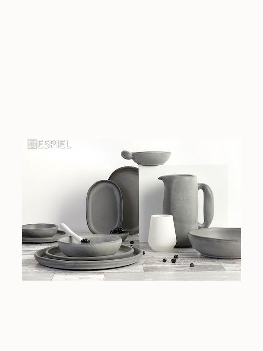 Espiel Canyon Чиния Плитко Овални Керамика Сив 25.5x25.5см