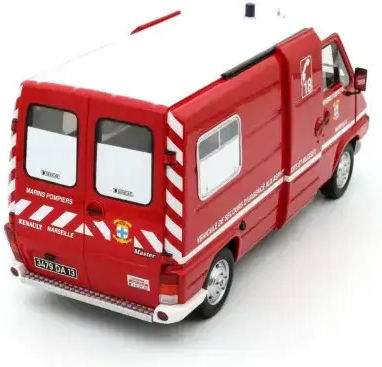 Macheta Auto Renault Master T30 Vsab Pompiers Red 1980 1:18 Otto Models Ot1107