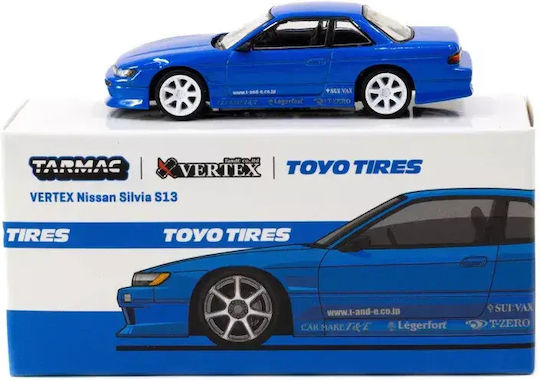 Machetă Mașină Nissan Silvia S13 Toyo Tires Vertex Albastru 1:64 Tarmac