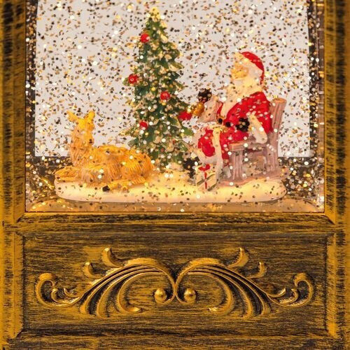 Christmas Snowball Illuminated with Santa Claus 11x24cm