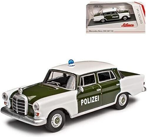 Machetă Mașină Mercedes-Benz 200 W110 Poliție 1961 1:64 Schuco