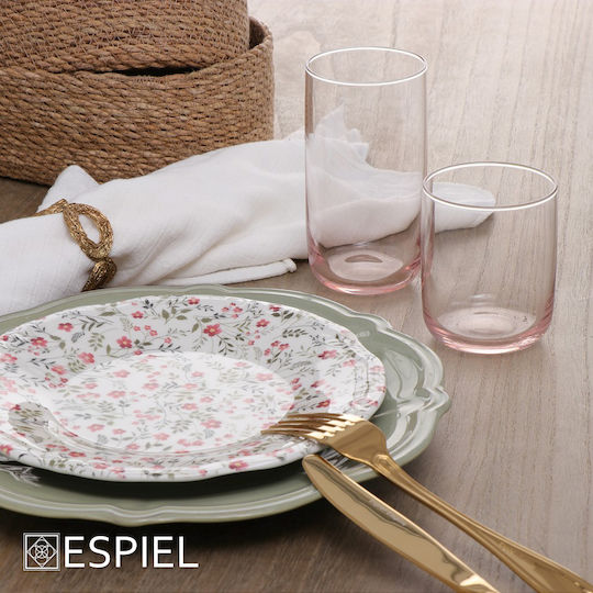 Espiel Iconic Set Gläser Cocktail/Trinken / Wasser aus Glas in Rosa Farbe 365ml 6Stück
