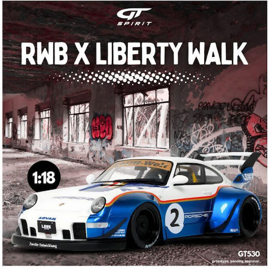 Machetă Mașină Porsche Rwb X Liberty Walk Alb 2023 1:18 Gt Spirit Gt530