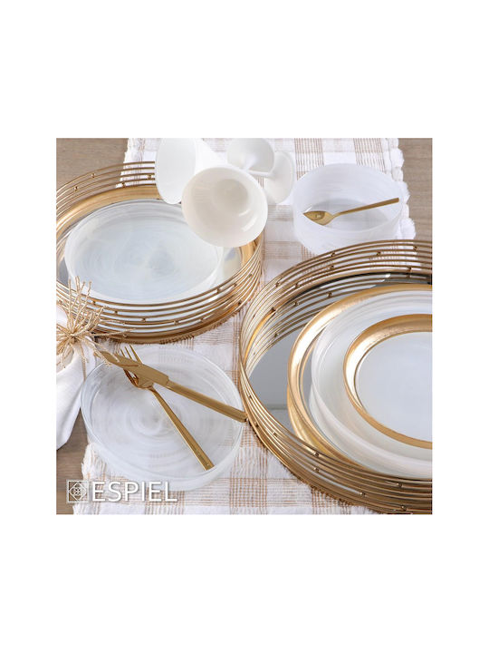 Espiel Maya Set Gläser Champagner / Weißwein aus Glas in Weiß Farbe Mit Stiel 270ml 6Stück