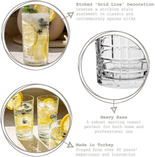 Gurallar Set de pahare pentru apa din Sticlă 356ml 6buc