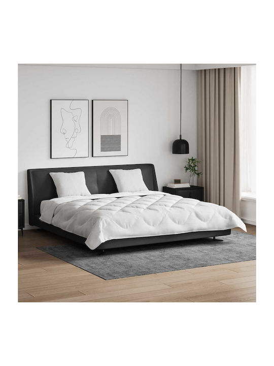 vidaXL Задайте Одеяло Кинг сайз 260x220см. Бял