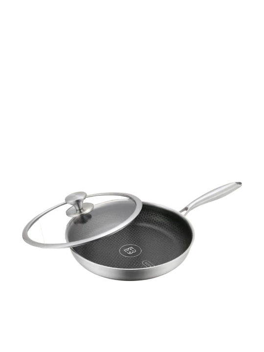 Edenberg Pan With Lid made of Stainless Steel with Non-Stick Coating 28cm