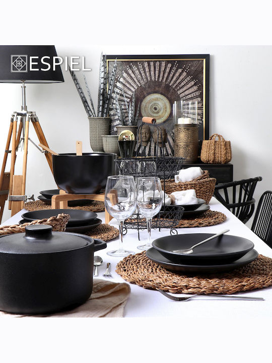 Espiel Terra Matt Πιάτο Ρηχό Μαύρο 26cm 6τμχ