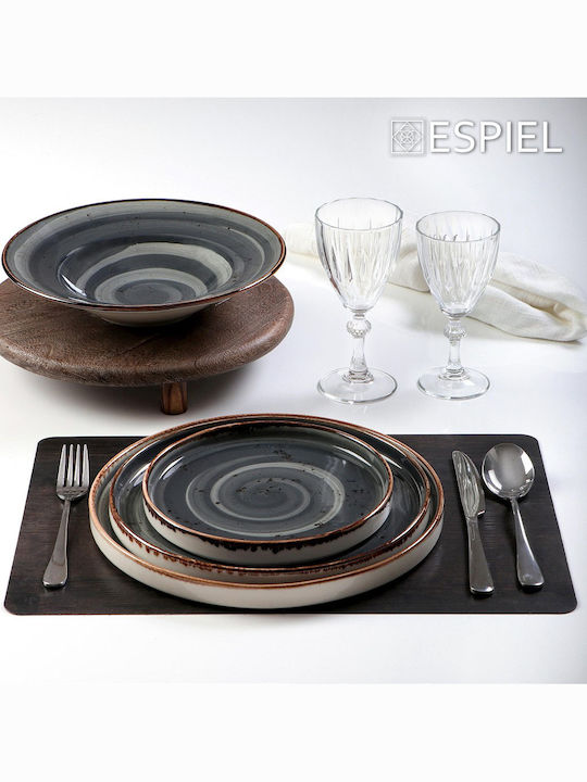 Espiel Terra Grey Порцеланова Черна Чиния За Паста С Диаметър 27см 6 Бройки