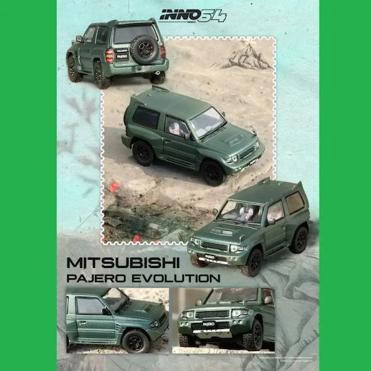 Macheta Auto Mitsubishi Pajero Evolution Verde 1:64 Inno64