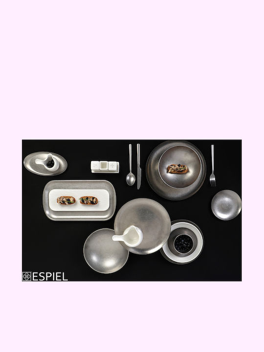 Espiel Πιάτο Ρηχό Πιάτο Ρηχό Τρίγωνο Inox Ασημί 29.2x24.2cm 2τμχ
