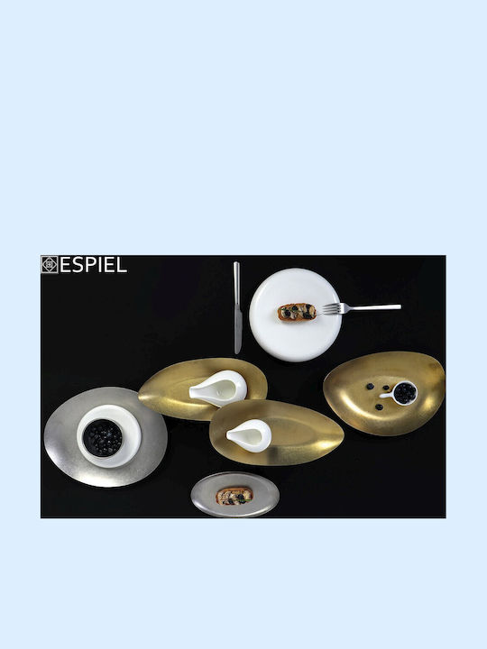 Espiel Πιάτο Ρηχό Πιάτο Ρηχό Τρίγωνο Inox Ασημί 29.2x24.2cm 2τμχ