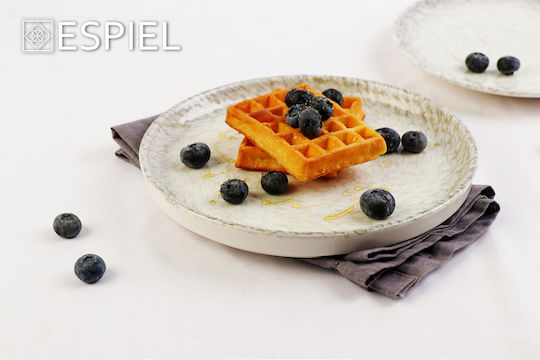 Espiel Canvas Plate Shallow made of Porcelain Gray 30cm 6pcs