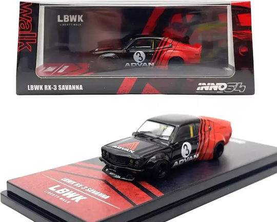 Моделна Фигура Автомобил Mazda Lbwk Rx3 Savanna Advan Livery 1:64 Inno64