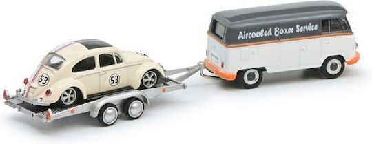 Macheta Auto Set Volkswagen Vw T1 + Trailer Vw Beetle #53 1:64 Schuco