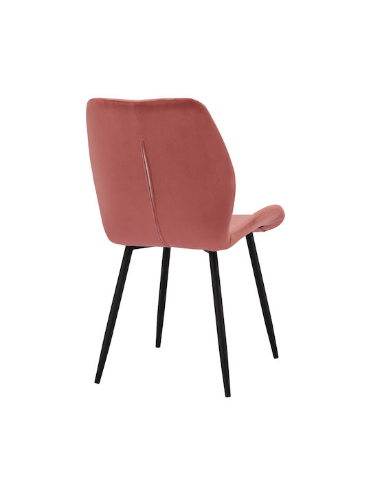 Klay Dining Room Velvet Chair Rotten Apple, Black 49x62.5x87cm 2pcs