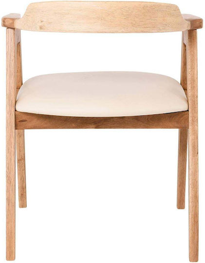 Selva Dining Room Artificial Leather Chair Natural, Ecru 60x54x75cm 2pcs