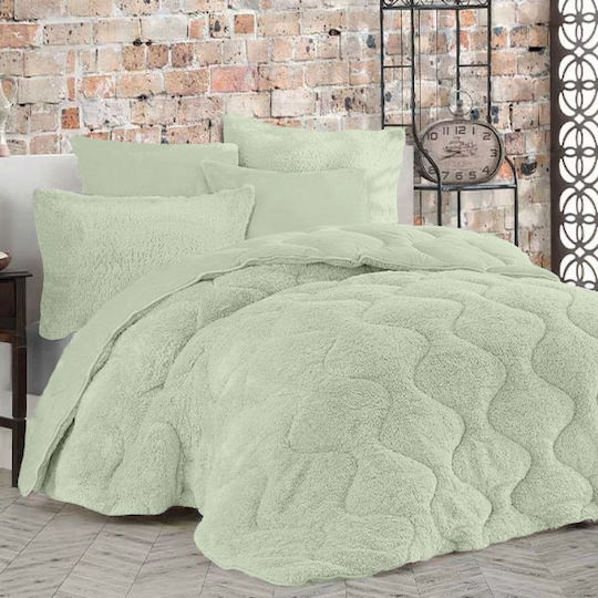 Homeone Duvet Cover Set Queen 220x240cm Pistachio - Green 3pcs 300 GSMGsm