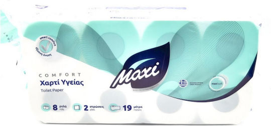 Maxi Toilet Paper 2 Ply 8 Packages (65gr/Roll) 5202505020117