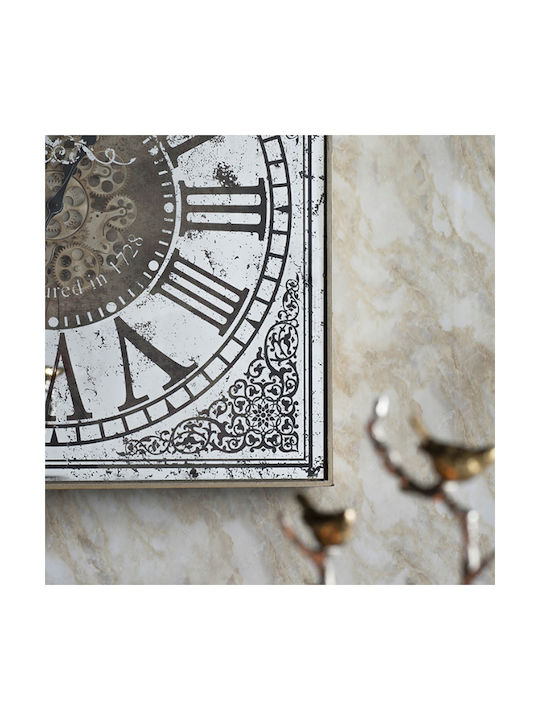 Artekko Vintage Αντικέ Ρολόι Τοίχου Μεταλλικό Χρυσό 11x11cm