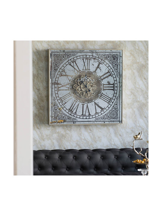 Artekko Vintage Αντικέ Ρολόι Τοίχου Μεταλλικό Χρυσό 11x11cm