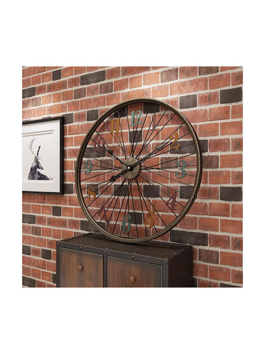 Leise Antikes Wanduhr Metallisch Mehrfarbig Ø60cm