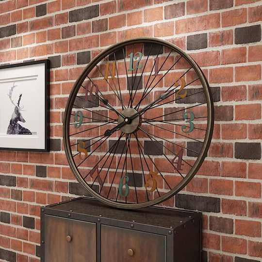 Leise Antikes Wanduhr Metallisch Mehrfarbig Ø60cm