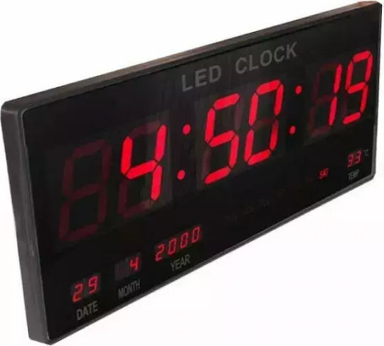 Factory JH-4622 Wanduhr Digital Kunststoff Black 45x21cm