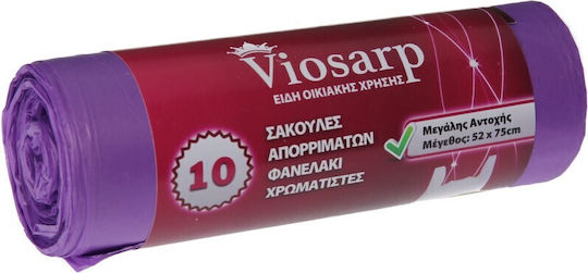 Viosarp Σακούλες Απορριμάτων με Χερούλια 52x75cm 10τμχ Πράσινες