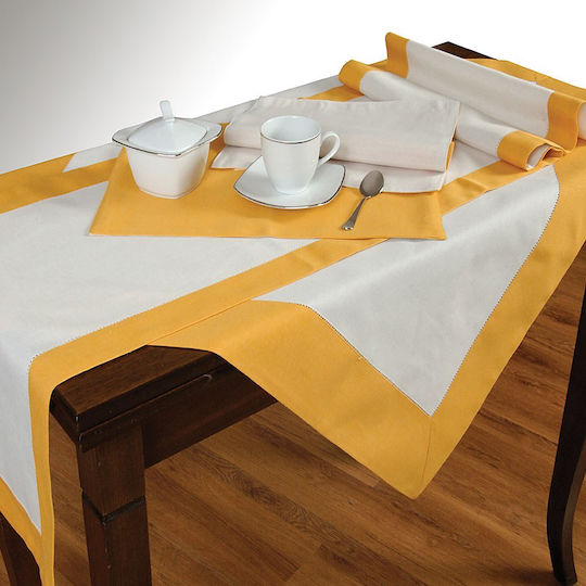 Viopros Ράνερ Σετ 2τμχ Κίτρινο/εκρού 40x150εκ. Viopros Ράνερ Σετ 2τμχ Κίτρινο/εκρού 40x150εκ.