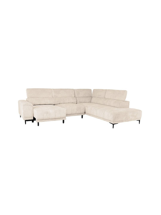 Massimo Corner Couch with Left Corner Beige 289x229x107 cm