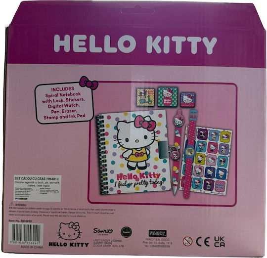 Hello Kitty Kids Stationery Set with Eraser Notebook and Pen 6 Pieces