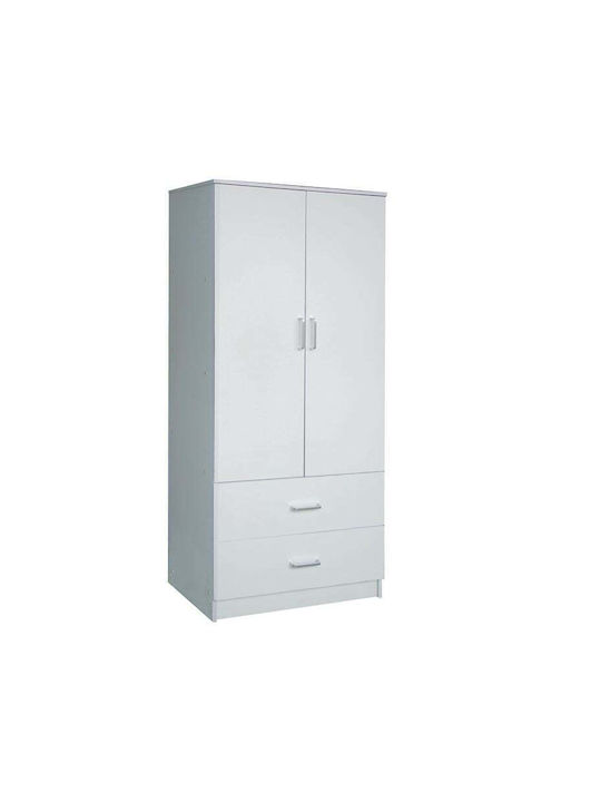 Double Door Wardrobe Closet White 80x50x180cm
