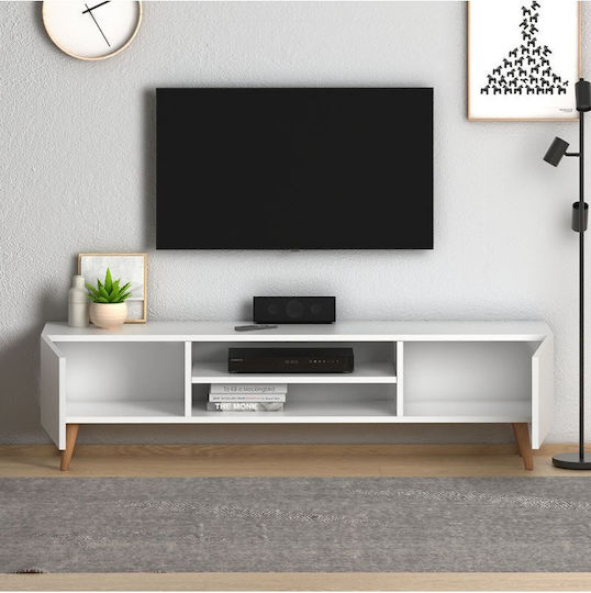 TV-Möbel Hölzernes Plane White L150xB32xH46cm