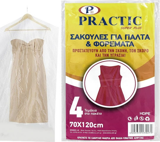 HOMie Plastic Hanging Storage Bag for Coat / Dresses 70x130cm 1pcs
