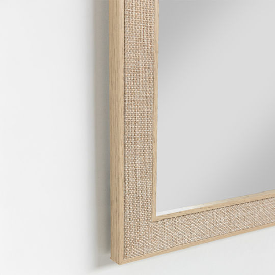Liberta Lino Wall Mirror Full Length with Beige Plastic Frame 126x66cm 1pcs