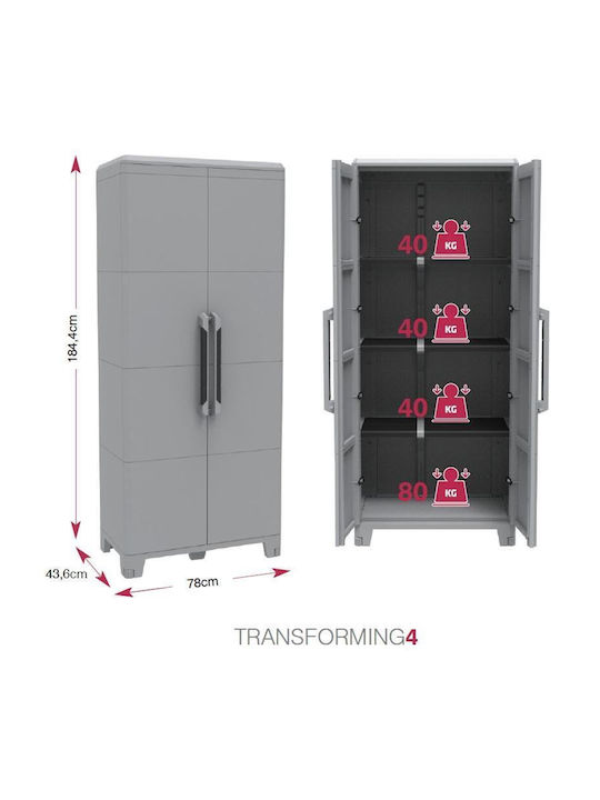 Dulap cu două uși Plastic 78x43.6x184.4cm