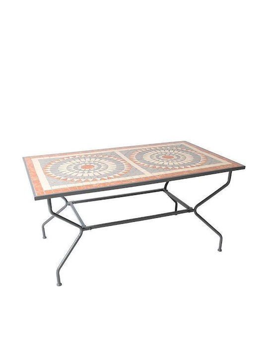 Masa pentru spații exterioare cu schelet metalic Francisco Negru 140x80x70buc