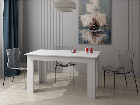 Hazel Τραπέζι Κουζίνας Ξύλινο Λευκό 120x80x75εκ.
