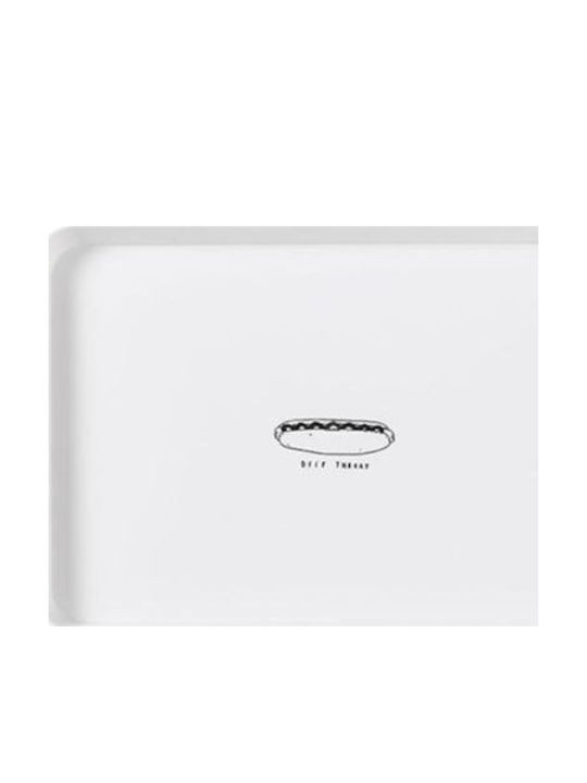 Lalos Plastic Rectangular Serving Tray in White Color 30x21.3cm 3893 1pcs